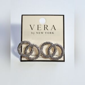 Rhinestone Interlocking Circle Stud Earrings